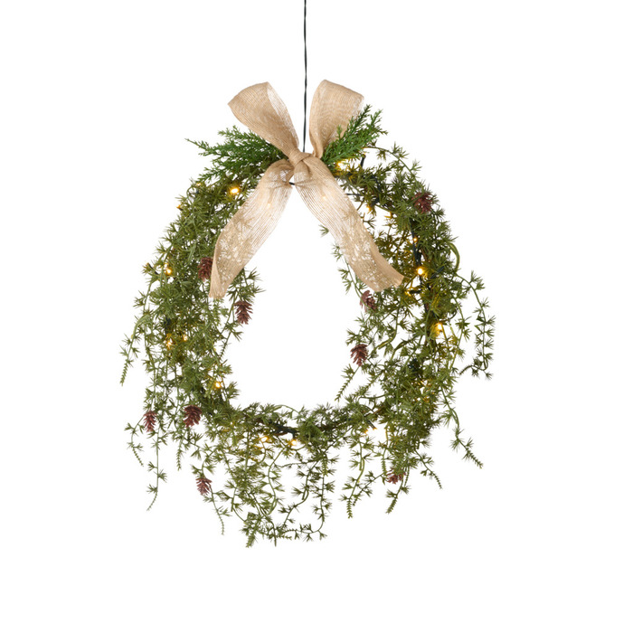 Dørkrans 25 LED m/kongler Ø45 cm